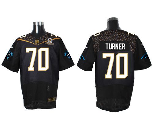 Nike Panthers #70 Trai Turner Black 2016 Pro Bowl Men's Stitched NFL Elite Jersey